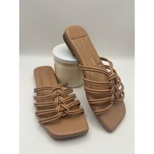 Marc Fisher LTD Maebry 2 Women's Woven Slide Sandal Faux Leather Brown Size 6M